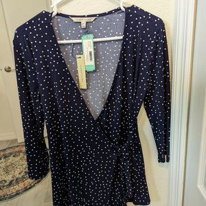 41 Hawthorne Nexia Wrap Front Knit Blouse